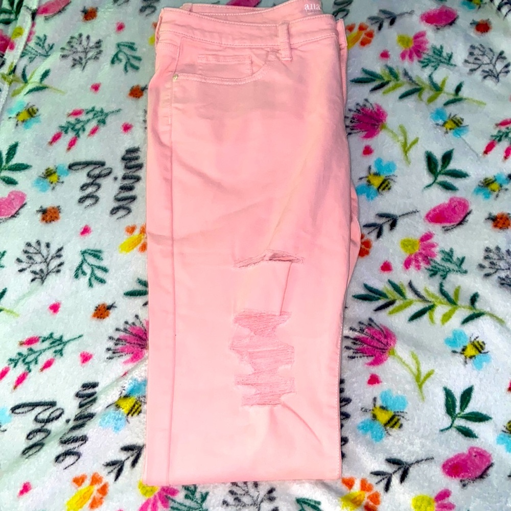light pink go out or stay in jeans.